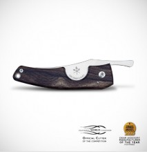 LES FINES LAMES - La Petite - TATTOO Series - SKULL BLADE -  ZIRICOTE HANDLE - with leather case