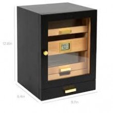 KLARO - Luca Humidor Cabinet - Black Ash - 80-100 cigars. By Case Elegance