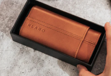 KLARO - Premium 3 Cigar Travel Case - Sadle Brown