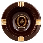 OLIVA GOLD BROWN ROUND ASHTRAY