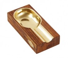 CIGARISM HIGH-END MERBAU GOLDEN COPPER LINED CIGAR ASHTRAY